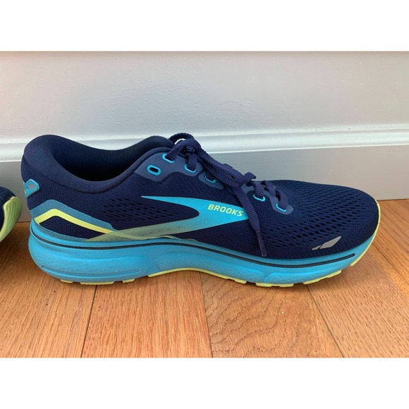 Brooks Ghost 15 Mens Shoes Sz 8 D Running Athletic Navy Blue Green Sneakers - Picture 7 of 10